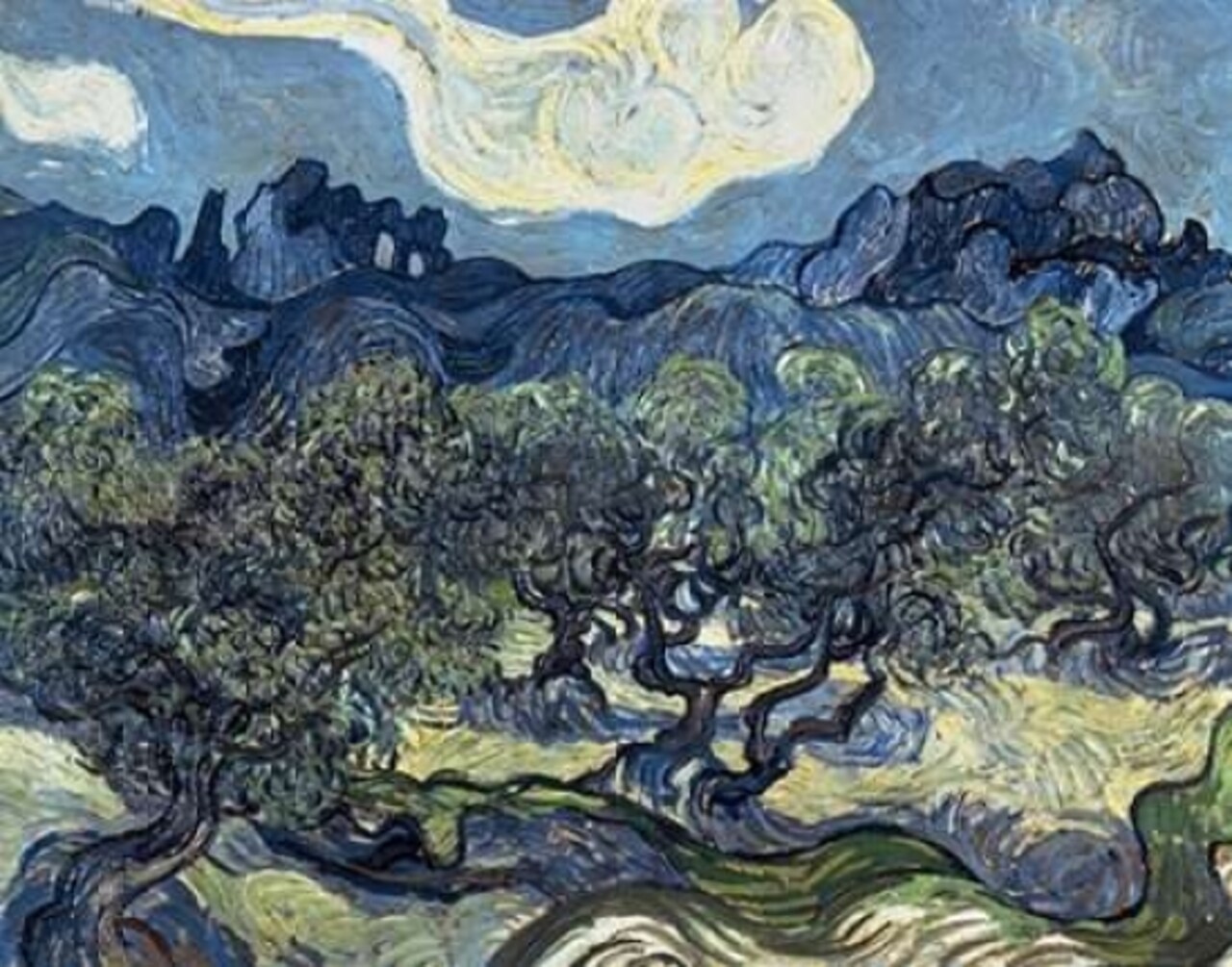 Olive Trees With The Alpilles In The BackgroundSaint-Remy Poster Print by Vincent Van Gogh - Item # VARPDX281284